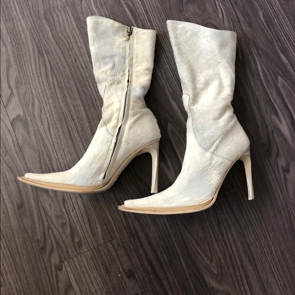 Gianni Bravo white Pony 100%genuine leather boots